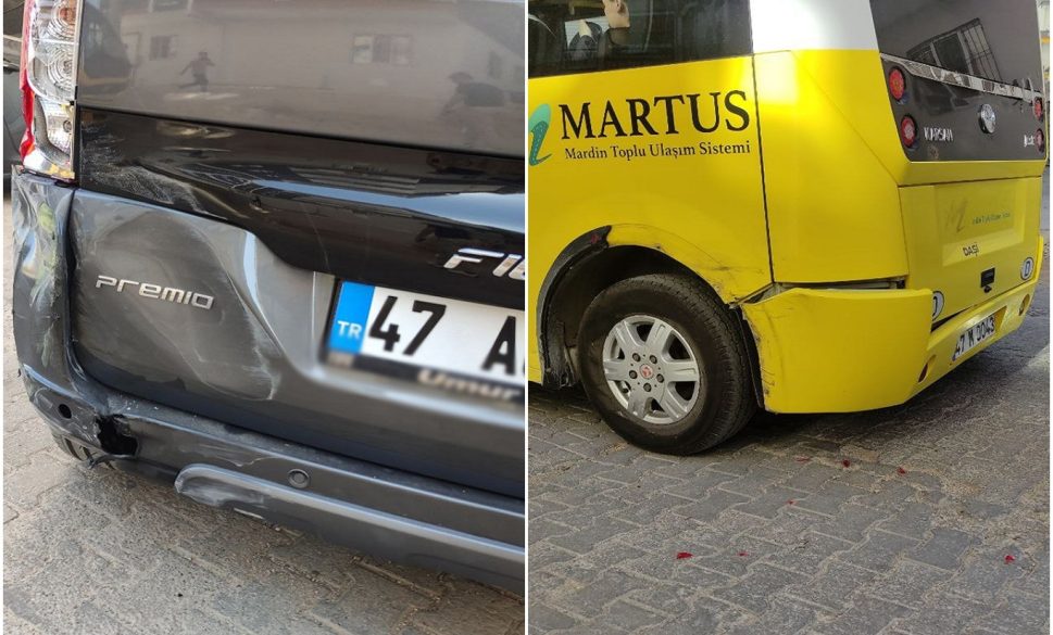 mardin’de maddi hasarlı kaza