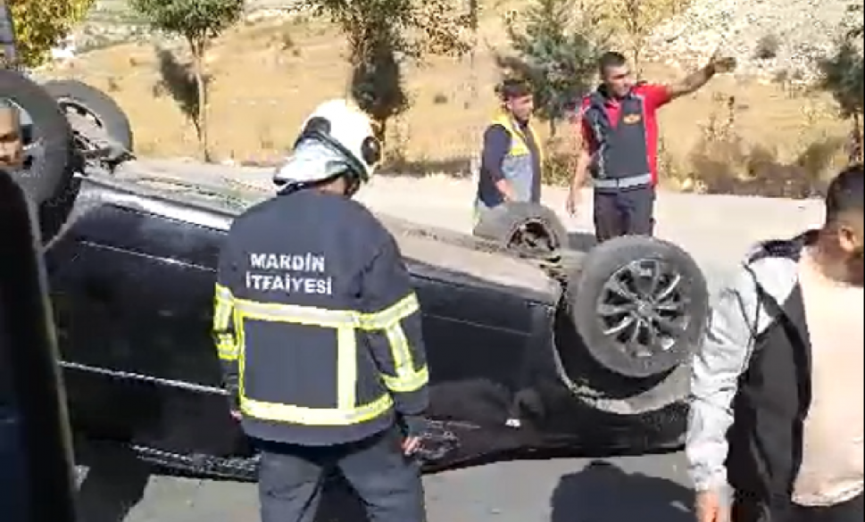 mardin’de araç takla attı: 1 yaralı