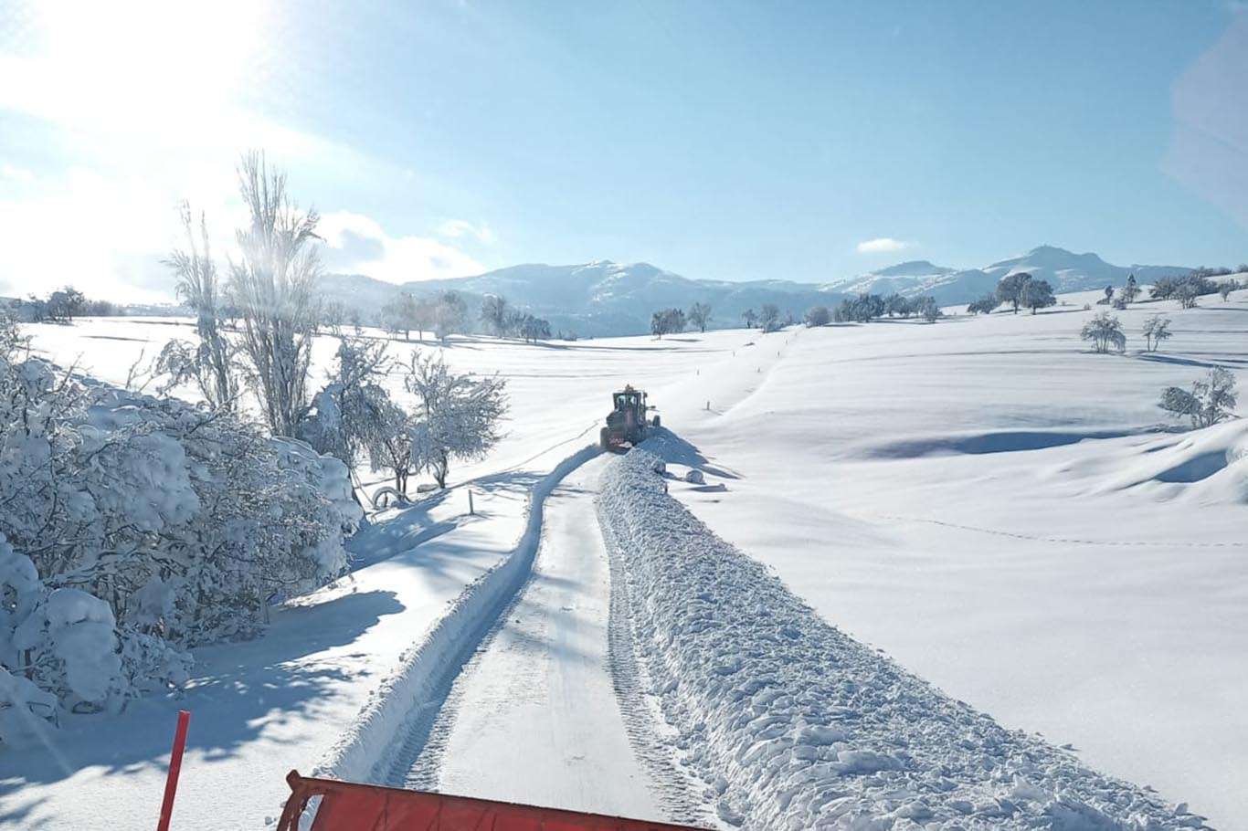 Erzurum’da etkili olan kar