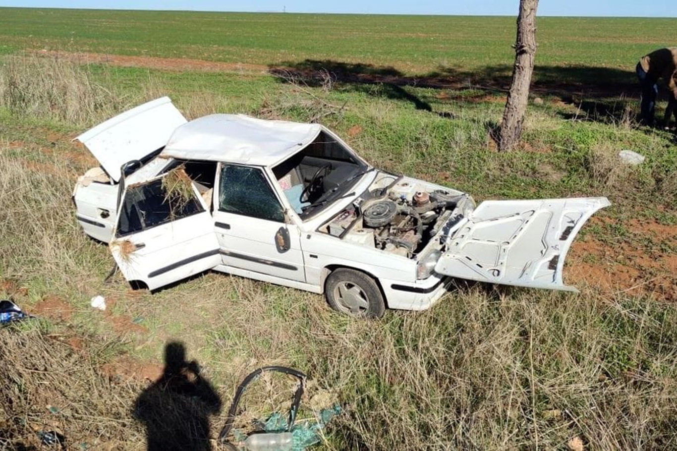 Şanlıurfa’nın Ceylanpınar ilçesinde otomobilin