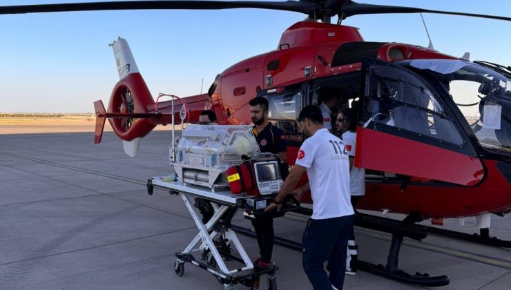 mardin’de helikopter ambulans fatma bebek için havalandı