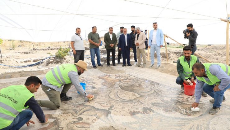 elazığ’da 84 metrekarelik tek parça tarihi mozaik bulundu