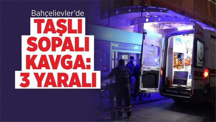 taşli, sopali kavga: 3 yarali