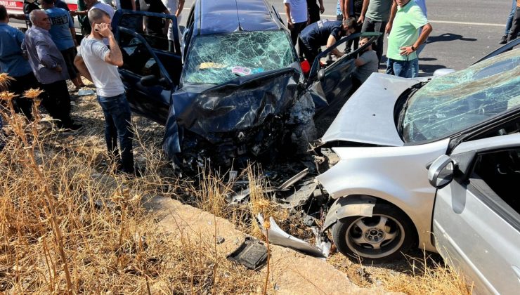 mardin’de iki otomobil kafa kafaya çarpıştı: biri bebek 10 yaralı