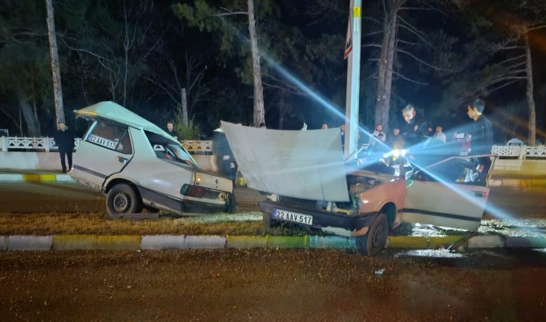 EDİRNE'nin Uzunköprü ilçesinde otomobilin