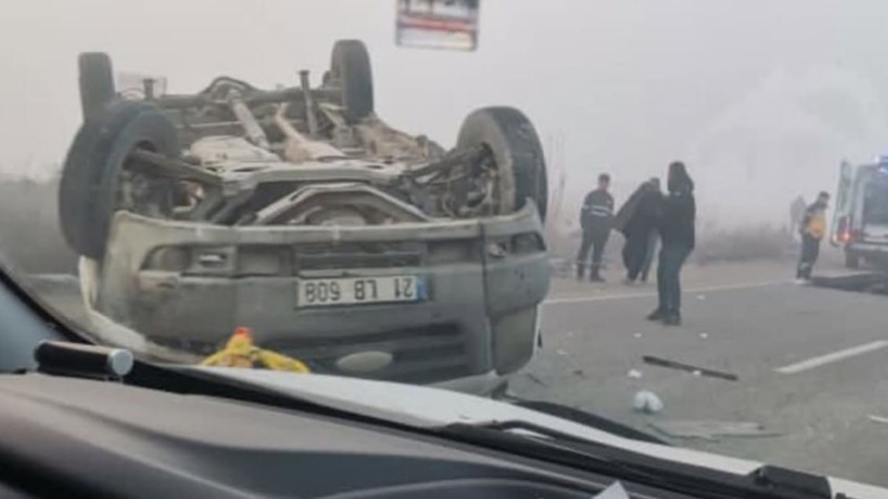 Batman'da takla atan minibüsteki